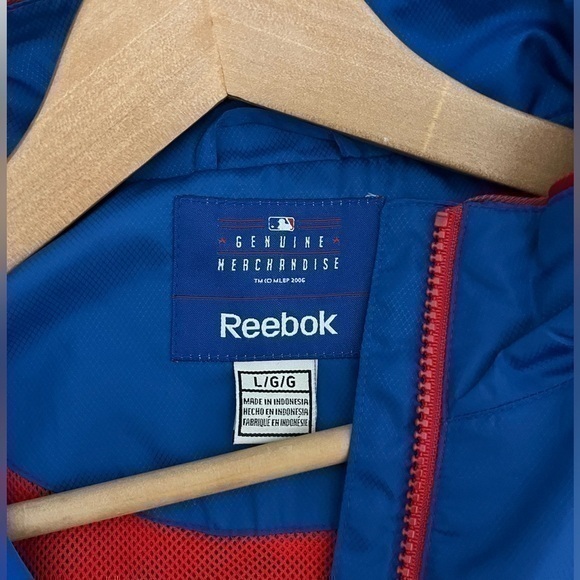 REEBOK | Chicago Cubs MLB full zip windbreaker jacket baseball blue -  size L - Picture 6 of 10